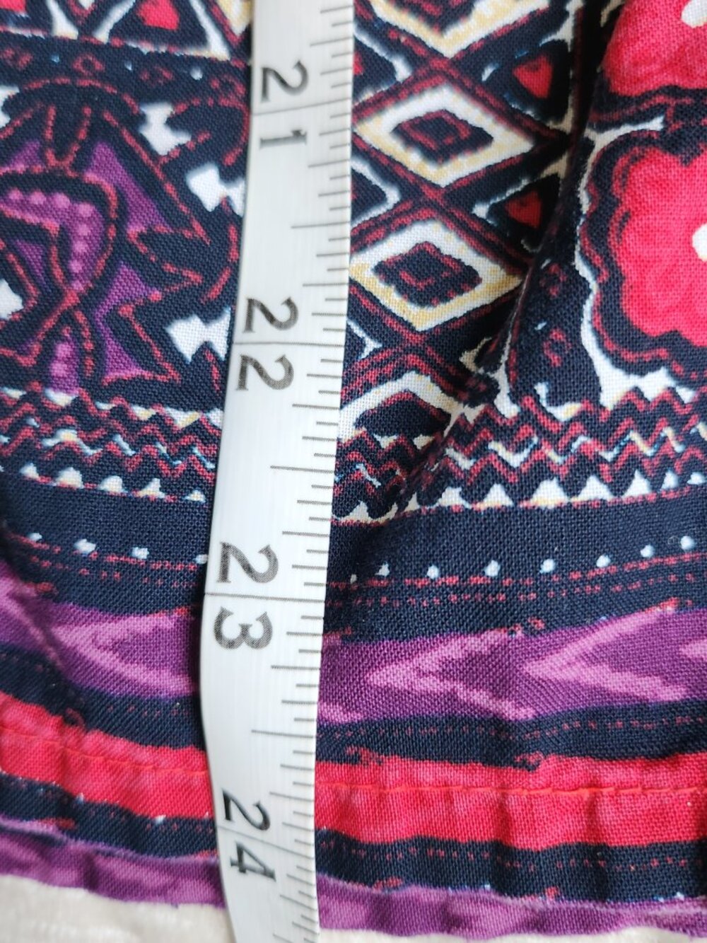 Vintage 1960s Indian Cotton Batik Blouse Boho Hippie Folk Top Red Purple S - Picture 6 of 6